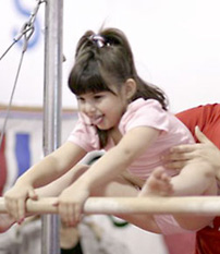 ENA gymnast on the balance beam