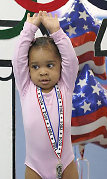 Smiling young gymnast at ENA